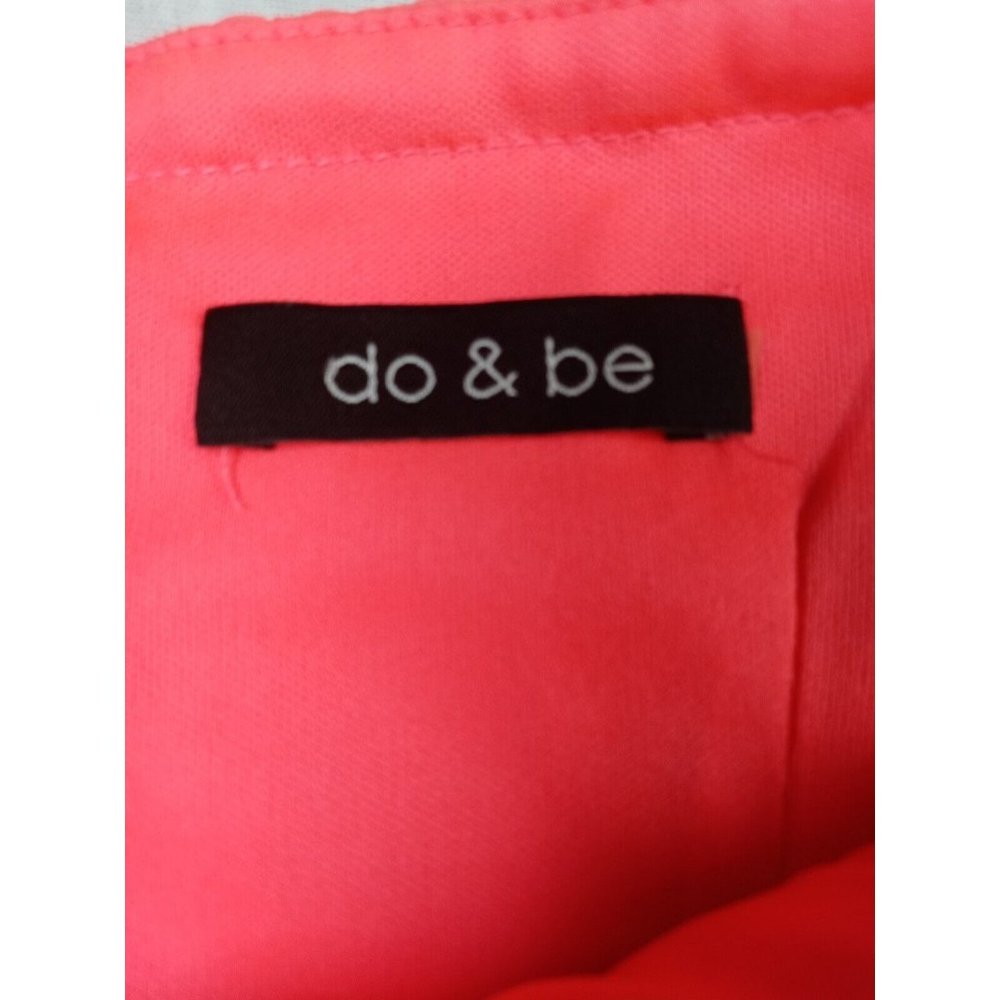 Do + Be Women Mini Dress fluorescent pink strip with planks open skirt size S. - Picture 8 of 12